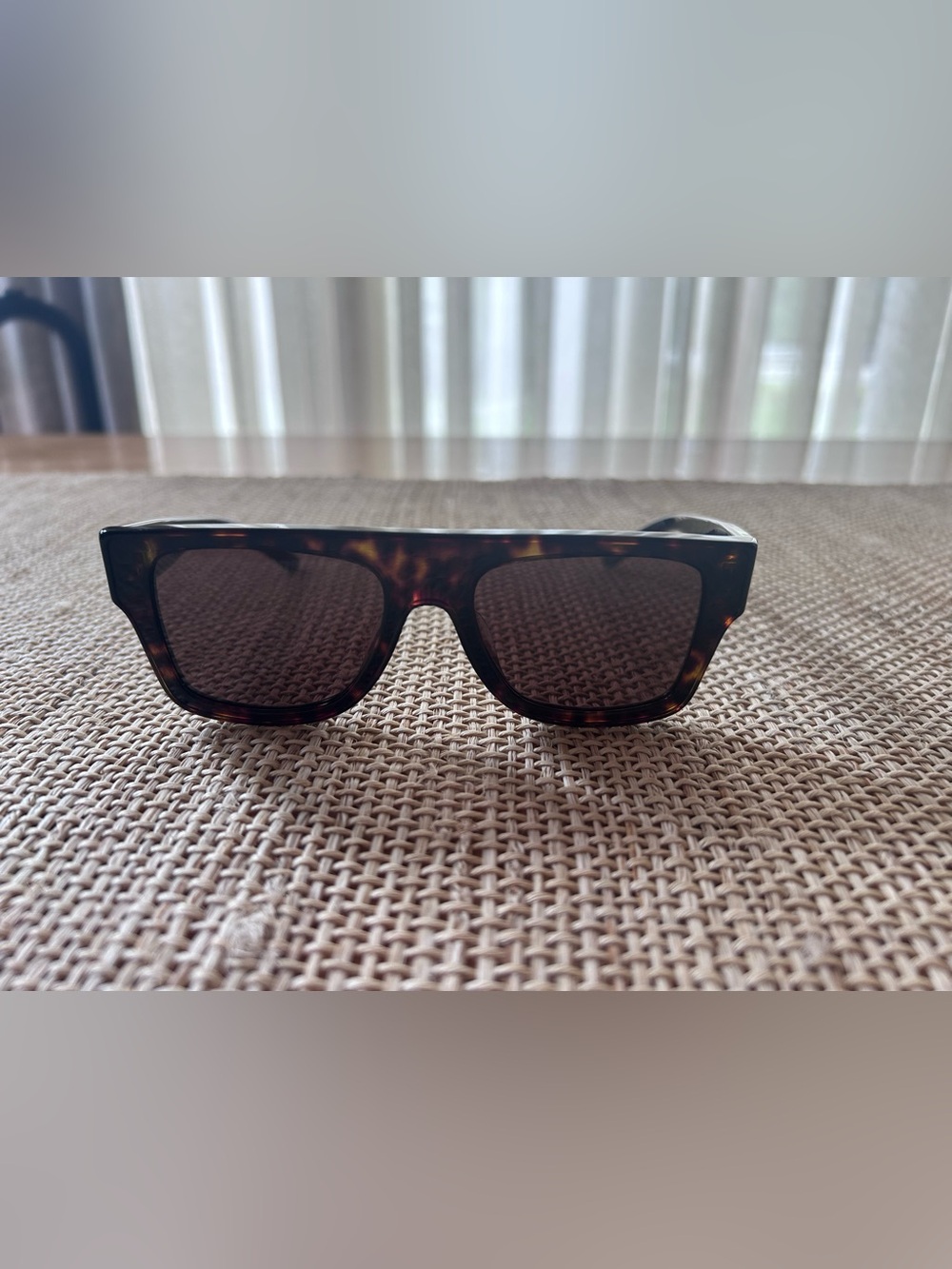 Tory Burch Women's Dark Tortoise Square Flat-Top Sunglasses with Case